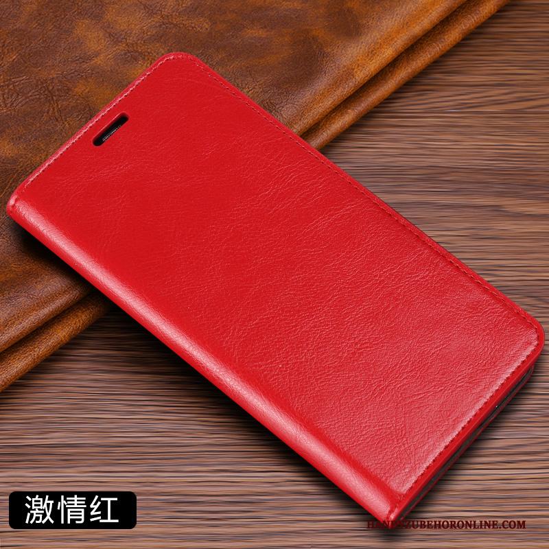 Samsung Galaxy Note 10 Lite Rood Koe Hoesje Telefoon Leren Etui Folio Vouw Ster