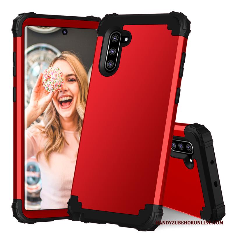 Samsung Galaxy Note 10 Rood Hoes Siliconen Ster Hoesje Telefoon Bescherming