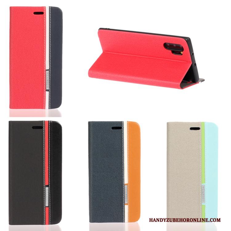 Samsung Galaxy Note 10+ Rood Ster Zacht Hoesje Mobiele Telefoon Leren Etui Bescherming