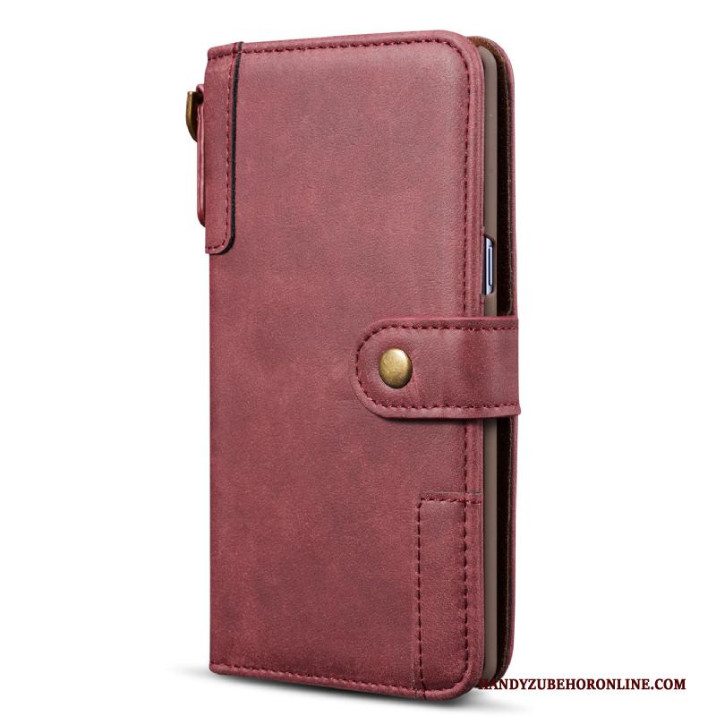 Samsung Galaxy Note 10 Ster Rood Hoesje Telefoon Leren Etui