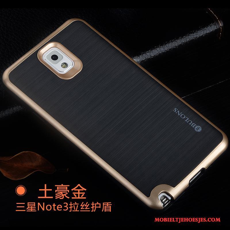 Samsung Galaxy Note 3 Hoes Omlijsting Bescherming Hoesje Telefoon Achterklep Goud Eenvoudige