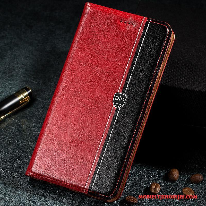 Samsung Galaxy Note 3 Hoesje Telefoon Mobiele Telefoon Bescherming Leren Etui Anti-fall Rood Echt Leer