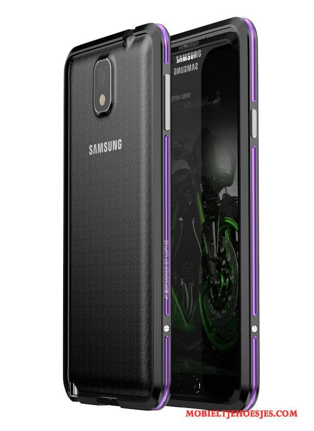 Samsung Galaxy Note 3 Purper Omlijsting Ster Hoesje Telefoon Metaal Bescherming