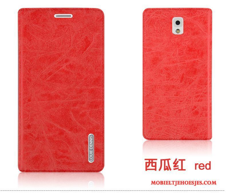 Samsung Galaxy Note 3 Ster Duurzaam Hoesje Mobiele Telefoon Leren Etui Bescherming Rood