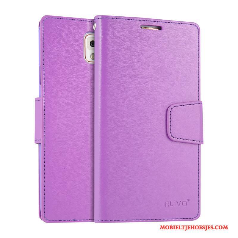 Samsung Galaxy Note 3 Zacht Hoes Ster Purper Hoesje Clamshell Licht