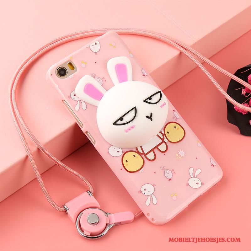 Samsung Galaxy Note 4 Anti-fall Mooie Ster Spotprent Hoesje Roze Hanger