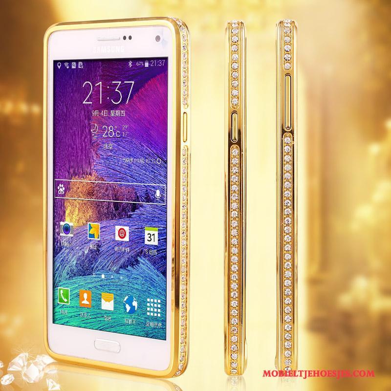 Samsung Galaxy Note 4 Bescherming Hoes Ster Goud Hoesje Telefoon Omlijsting Trend