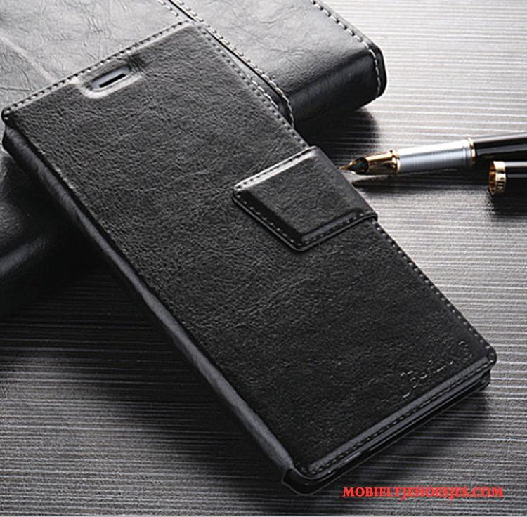 Samsung Galaxy Note 4 Hoes Ster Leren Etui Hoesje Folio Mobiele Telefoon Zwart
