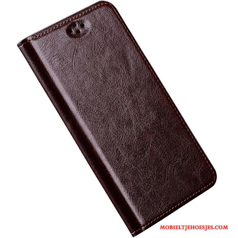 Samsung Galaxy Note 4 Hoesje Luxe Echt Leer Leren Etui Clamshell Ster Hoes Anti-fall