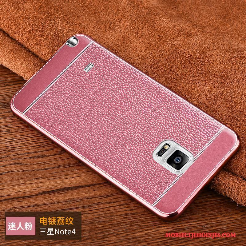 Samsung Galaxy Note 4 Hoesje Persoonlijk Hoes Roze Ster Siliconen Bescherming Anti-fall