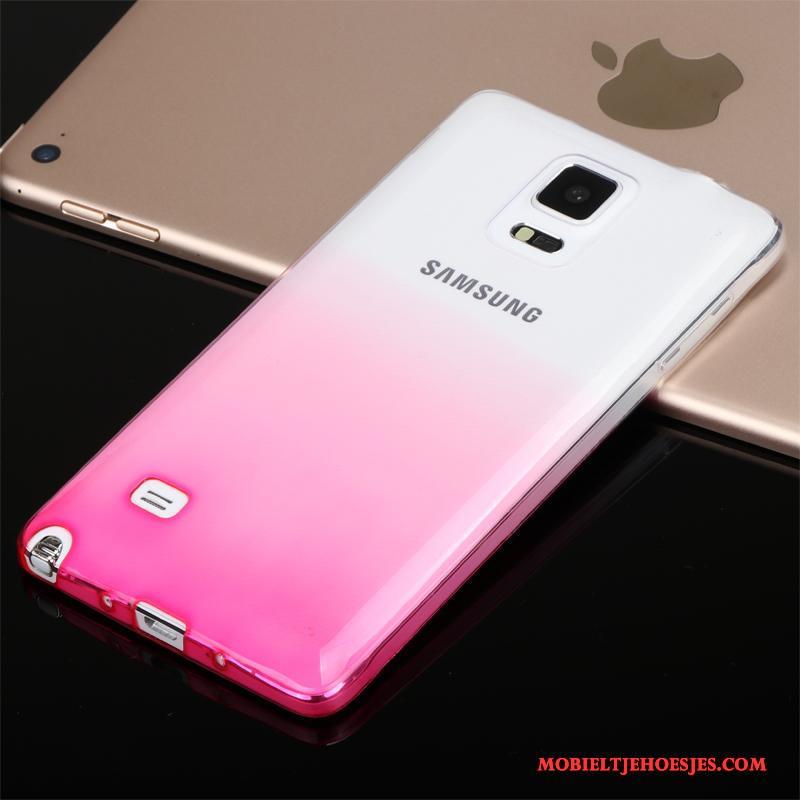 Samsung Galaxy Note 4 Ster Bescherming Siliconen Hoesje Telefoon Lichte En Dun Doorzichtig Roze