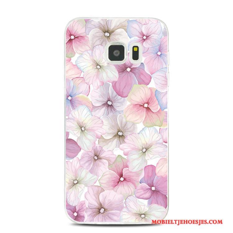 Samsung Galaxy Note 5 All Inclusive Ondersteuning Bloemen Reliëf Vers Ster Hoesje Telefoon