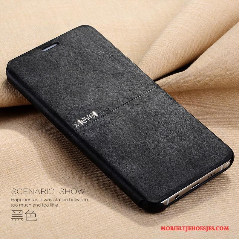 Samsung Galaxy Note 5 Anti-fall Ster Folio Zwart Hoesje Telefoon Leren Etui