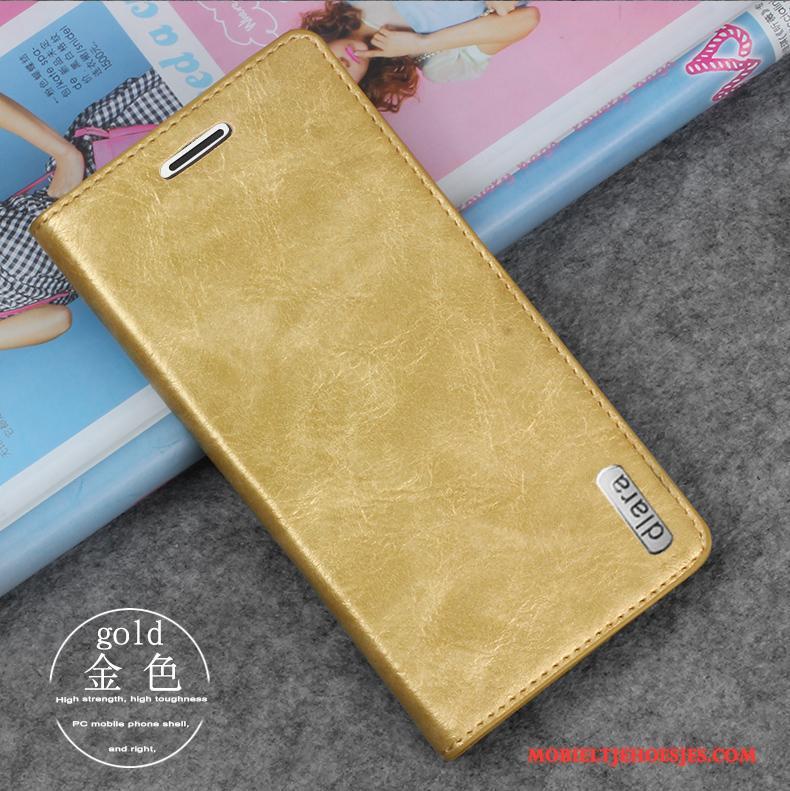 Samsung Galaxy Note 5 Hoesje Diepe Kleur Achterklep Anti-fall Goud Ster Leren Etui Clamshell