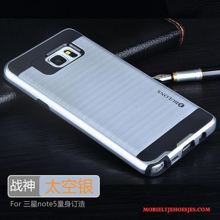 Samsung Galaxy Note 5 Hoesje Siliconen Zilver Anti-fall Zacht Trend Hoes Grijs