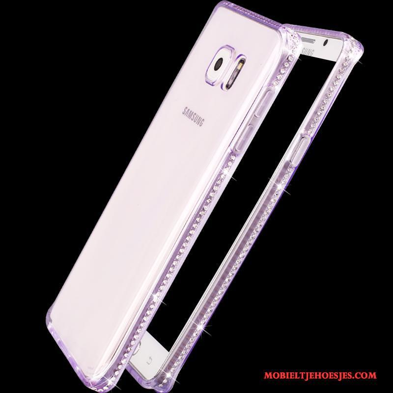 Samsung Galaxy Note 5 Siliconen Hoes Purper Met Strass Bescherming Zacht Hoesje Telefoon