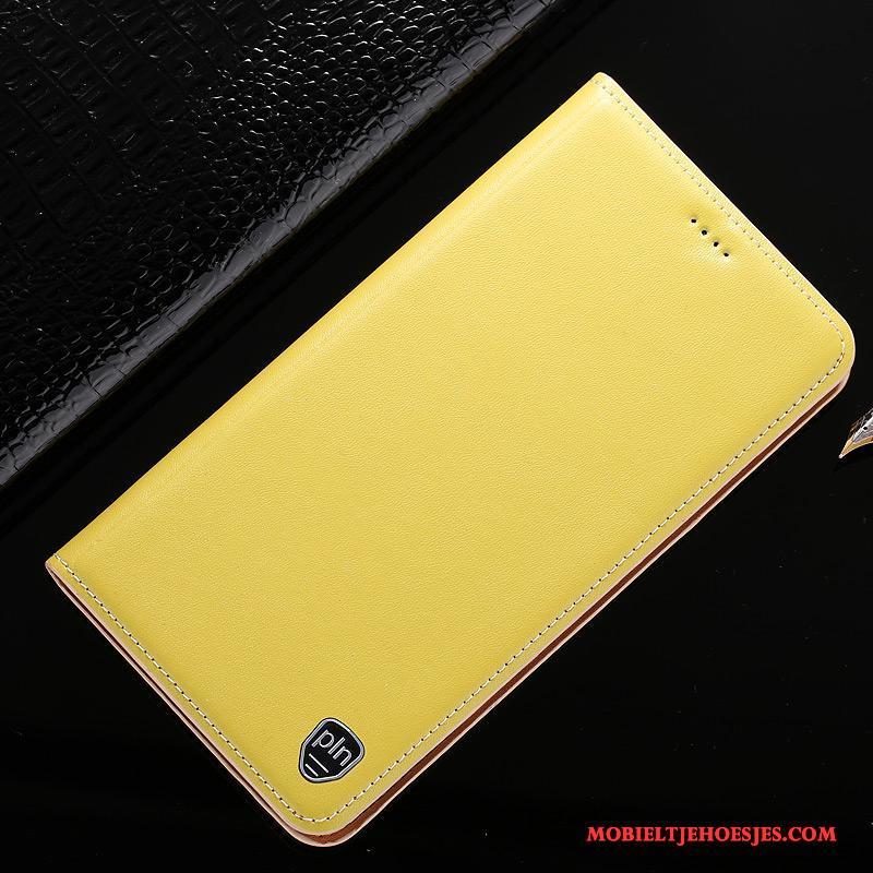 Samsung Galaxy Note 5 Ster Hoesje Telefoon Geel Echt Leer Mobiele Telefoon Folio Bescherming