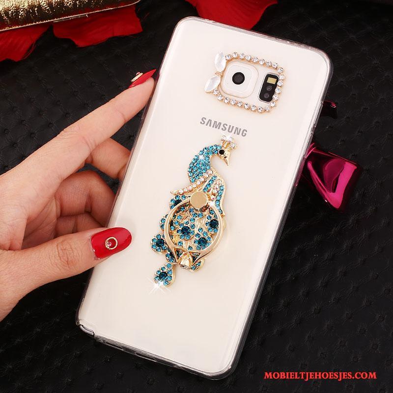 Samsung Galaxy Note 5 Wit Ster Mobiele Telefoon Siliconen Met Strass Hoesje Bescherming