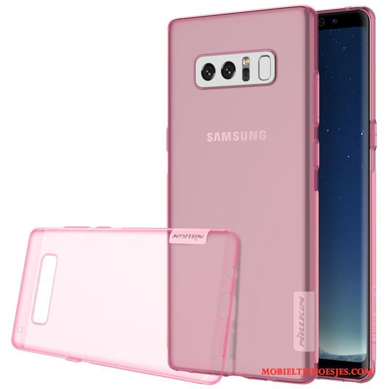 Samsung Galaxy Note 8 All Inclusive Zacht Bescherming Doorzichtig Goud Rose Goud Hoesje