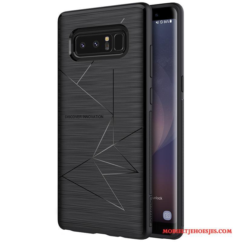 Samsung Galaxy Note 8 Hoes Goud Anti-fall Hoesje Telefoon Zwart Siliconen Magnetisch