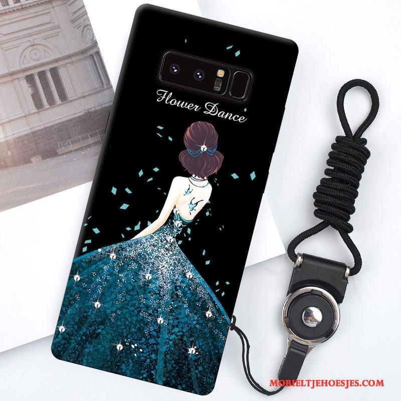 Samsung Galaxy Note 8 Hoesje Persoonlijk Zwart Bescherming Scheppend Hoes Hanger Schrobben