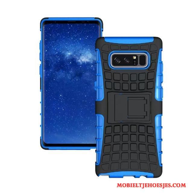 Samsung Galaxy Note 8 Hoesje Trend Hoes Bescherming Persoonlijk Ondersteuning Ster Blauw