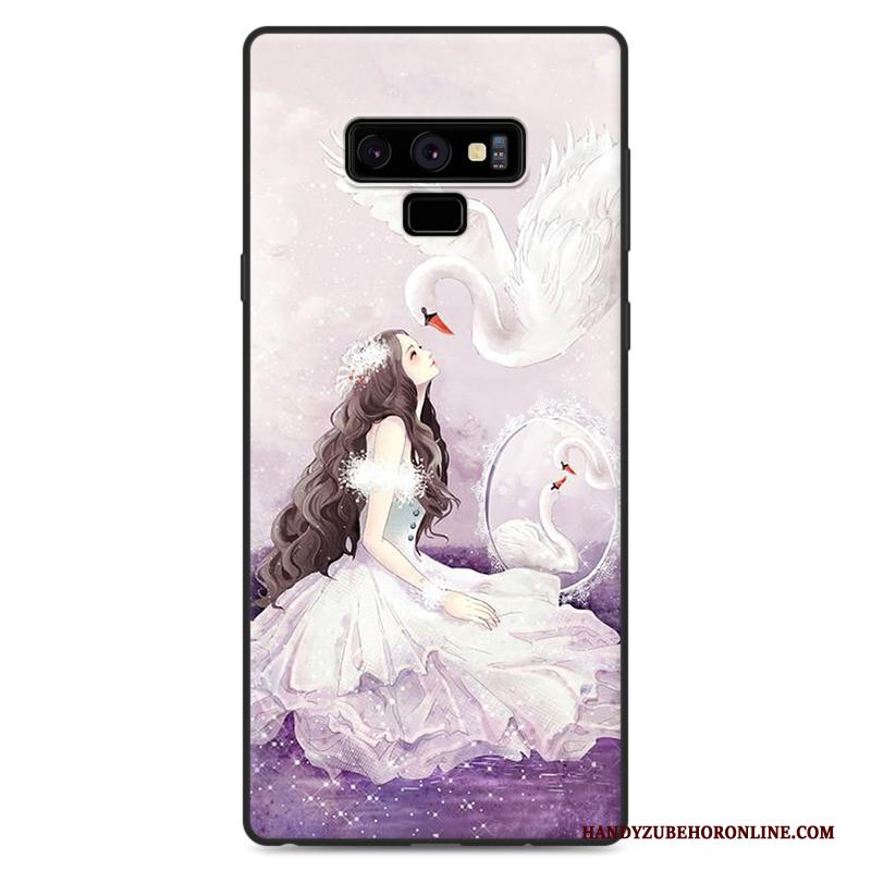 Samsung Galaxy Note 9 Purper Scheppend Spotprent Hoes Anti-fall All Inclusive Hoesje Telefoon