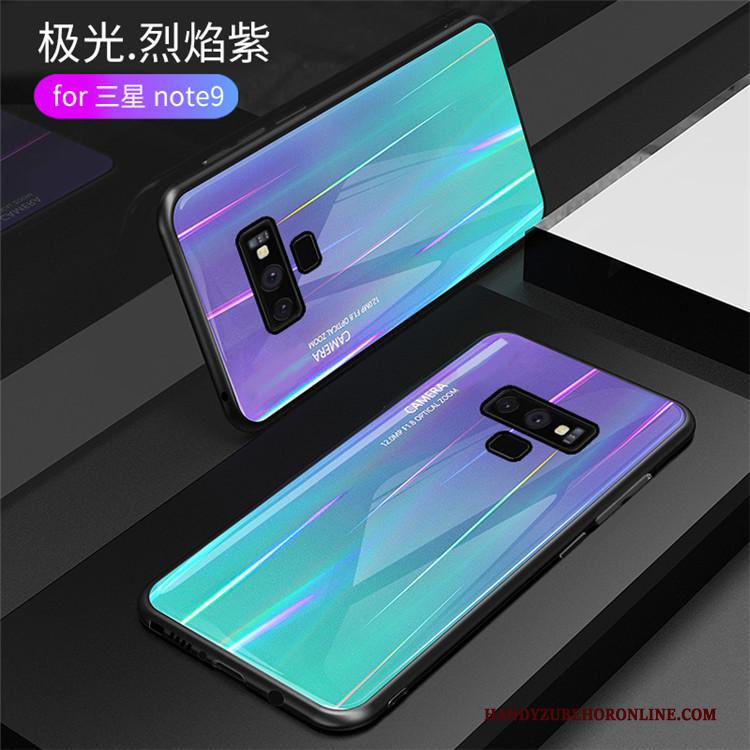 Samsung Galaxy Note 9 Verloop Glas Trend Bescherming Blauw Hoes Hoesje Telefoon