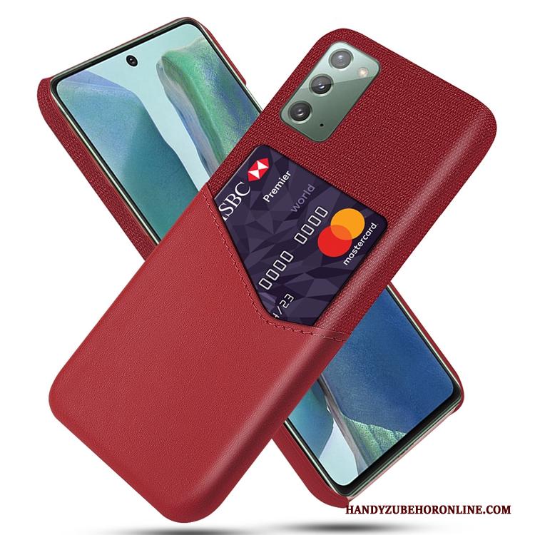 Samsung Galaxy Note20 Anti-fall Rood Kaart Ster Schrobben Tas Hoesje Telefoon