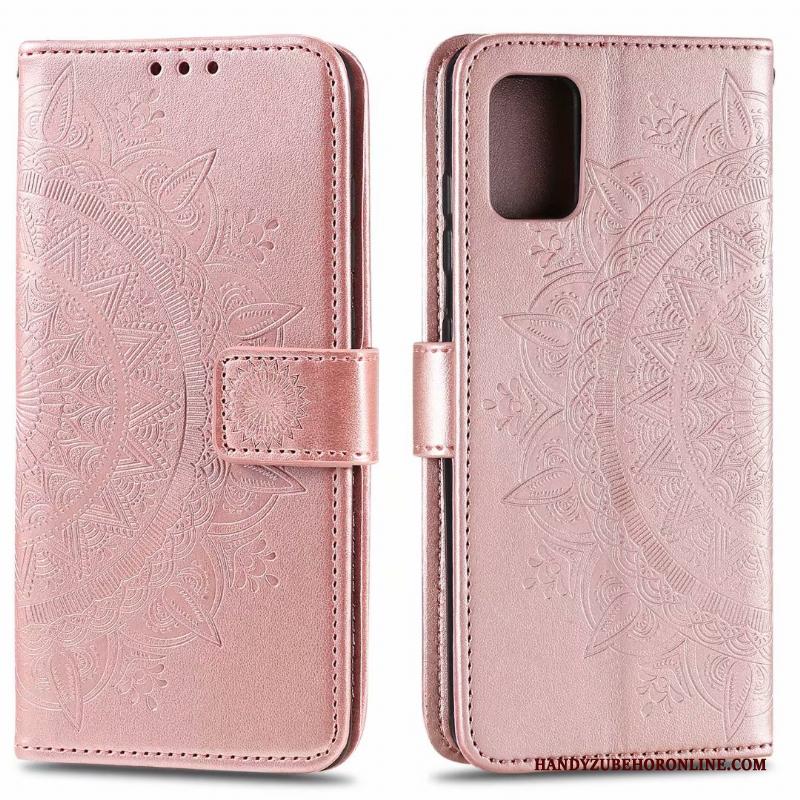 Samsung Galaxy Note20 Hoesje Kaart Ster Tas Hoes Leren Etui Roze Mobiele Telefoon