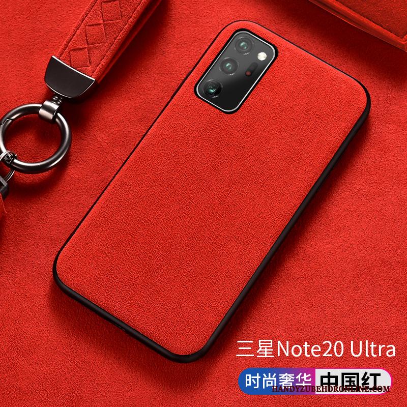 Samsung Galaxy Note20 Ultra Hoesje Siliconen Ster Europa Luxe Rood Anti-fall
