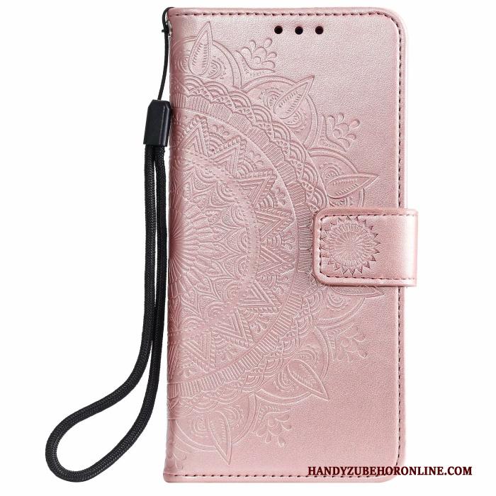 Samsung Galaxy Note20 Ultra Hoesje Ster Hoes Bescherming Roze Folio Kaart Leren Etui