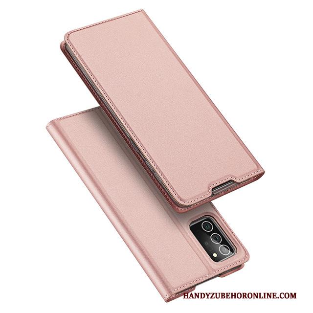 Samsung Galaxy Note20 Ultra Roze Ster Hoesje Telefoon Magnetisch Dun Clamshell Leren Etui