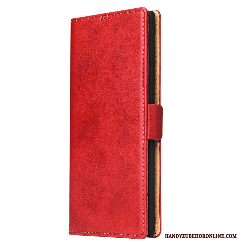 Samsung Galaxy Note20 Ultra Ster Rood Hoesje Telefoon Leren Etui Folio