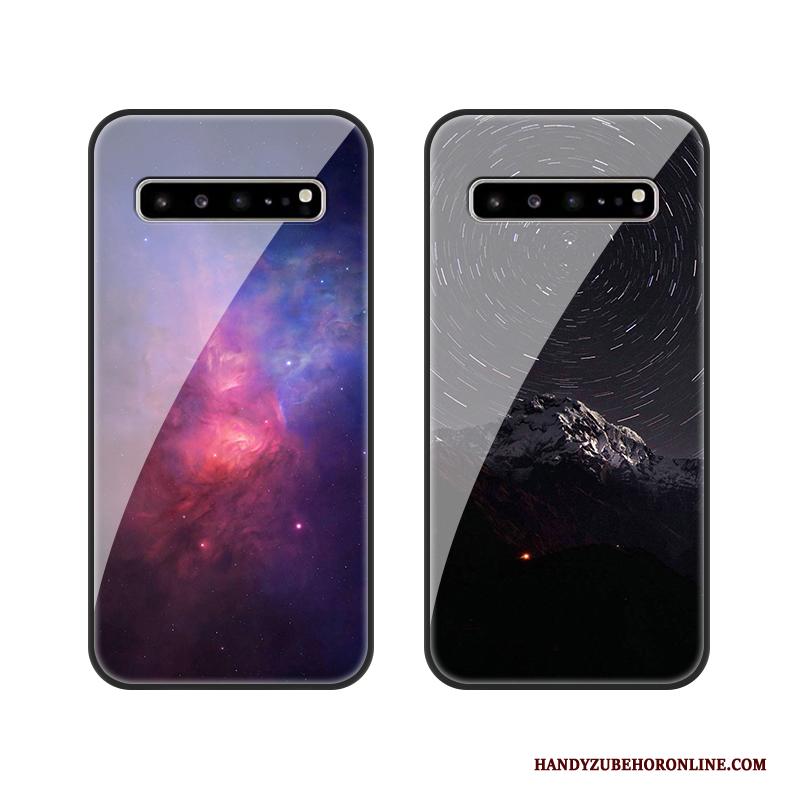 Samsung Galaxy S10 5g Hoesje Anti-fall Donkerblauw Ster Glas All Inclusive Bescherming Hoes