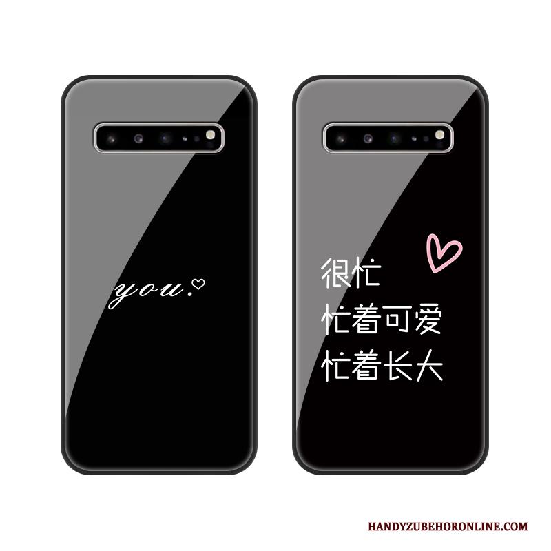 Samsung Galaxy S10 5g Lovers Hoesje Telefoon Glas Hard Zwart Bescherming Ster