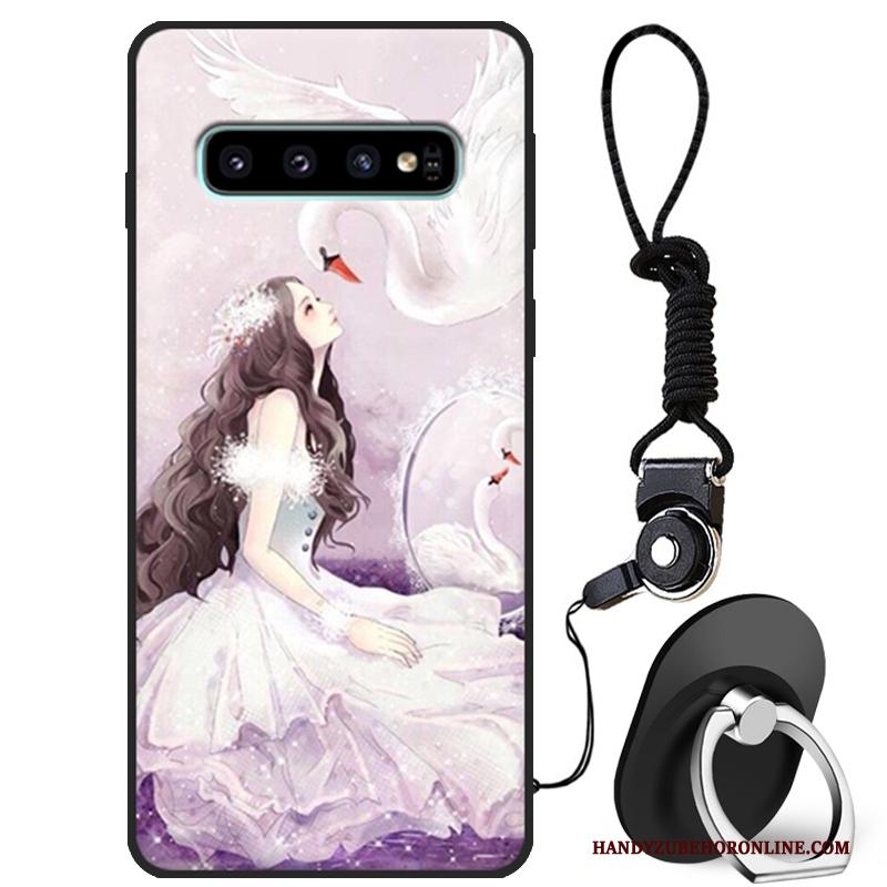 Samsung Galaxy S10 Bescherming All Inclusive Mooie Roze Hoesje Telefoon Zacht Ster