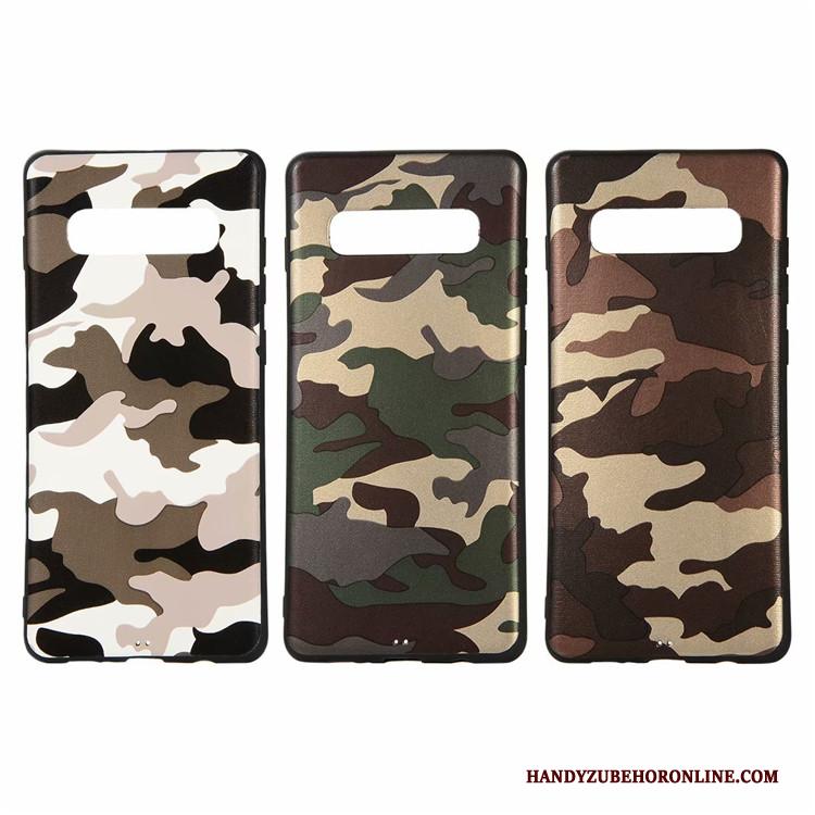 Samsung Galaxy S10+ Bescherming Hoesje Telefoon Wit Nieuw Camouflage Anti-fall All Inclusive