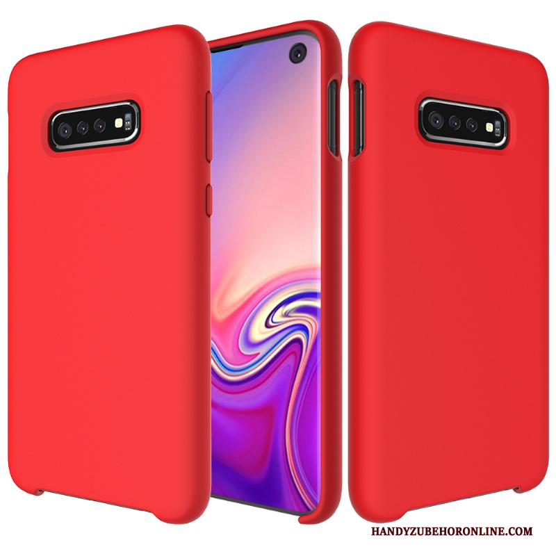 Samsung Galaxy S10 Hoesje Anti-fall All Inclusive Persoonlijk Trend Rood Dun Siliconen