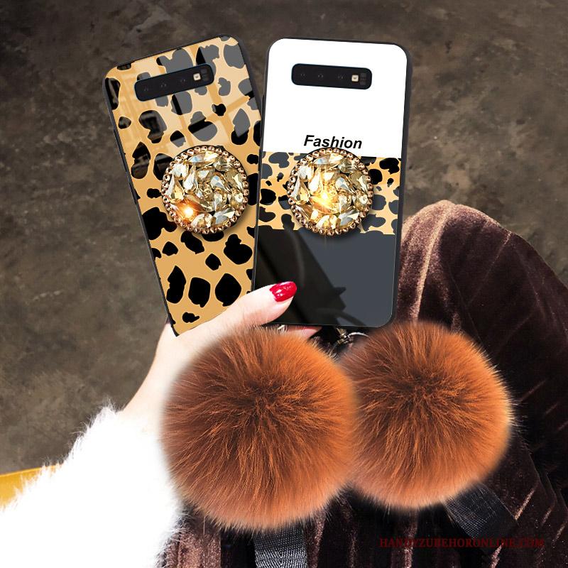 Samsung Galaxy S10 Hoesje Bescherming Pompom Mode Met Strass Anti-fall Persoonlijk Wit