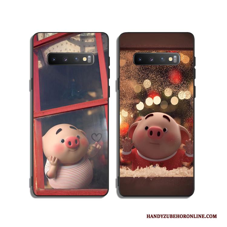 Samsung Galaxy S10+ Hoesje Hoes Zacht Anti-fall Mooie Rood Ster Spotprent