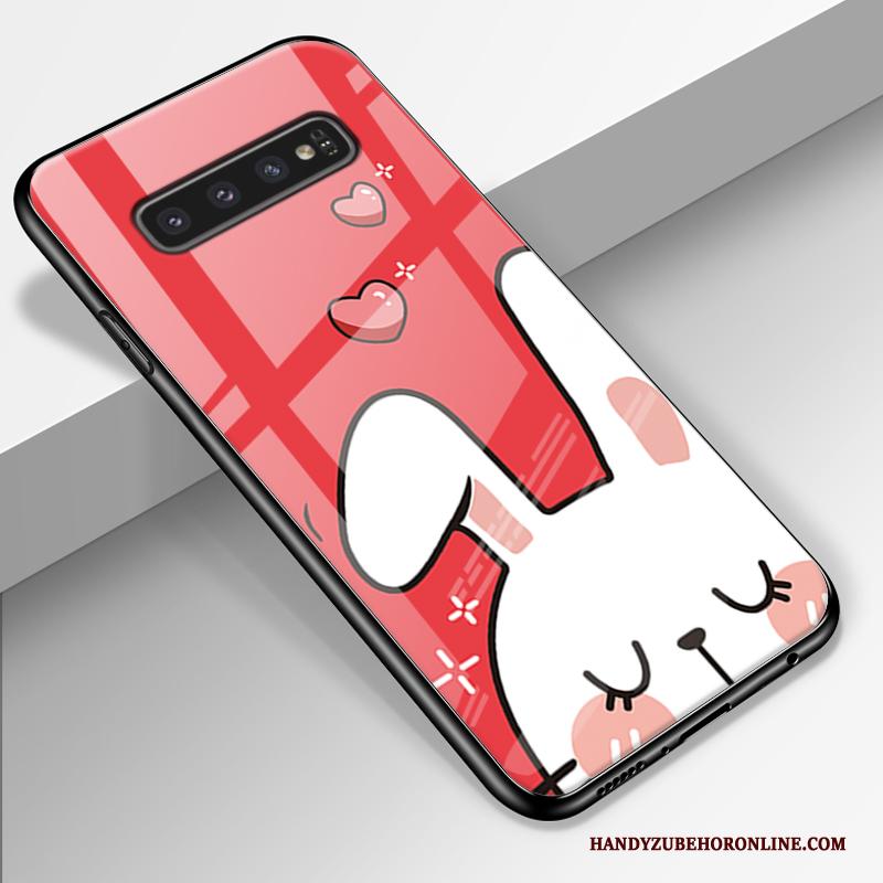 Samsung Galaxy S10+ Hoesje Mini Scheppend Siliconen Glas Hoes Bescherming Rood