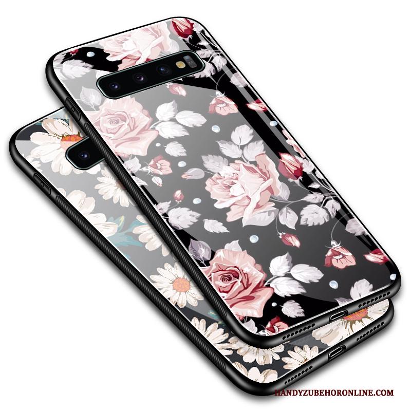 Samsung Galaxy S10+ Hoesje Persoonlijk Zwart Jeugd Bloemen Anti-fall All Inclusive Trend