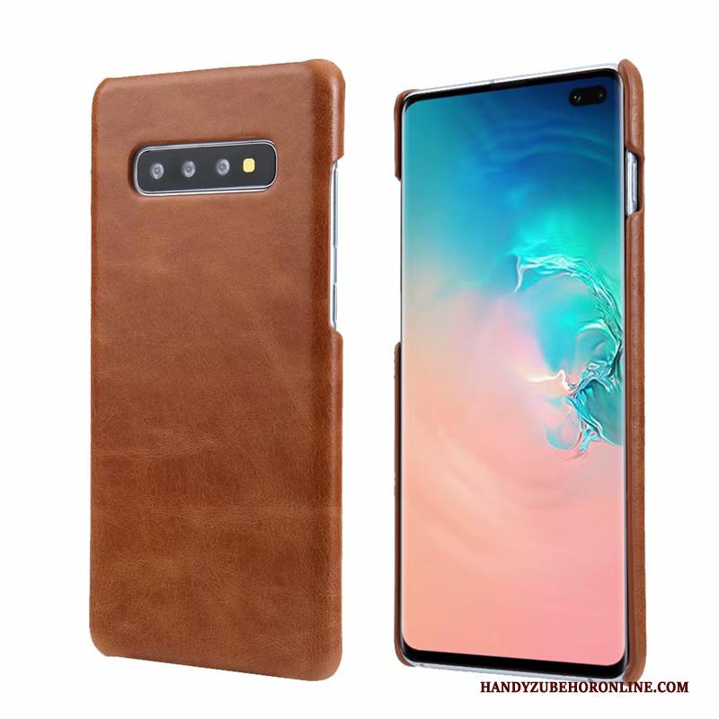 Samsung Galaxy S10 Hoesje Tas Echt Leer Ster Bescherming Hard Trend