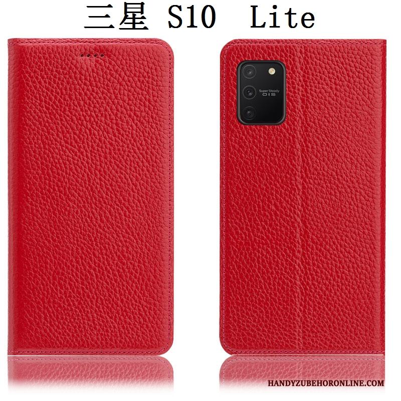 Samsung Galaxy S10 Lite Hoes Rood Patroon Ster Hoesje Telefoon Bescherming Soort Aziatische Vrucht