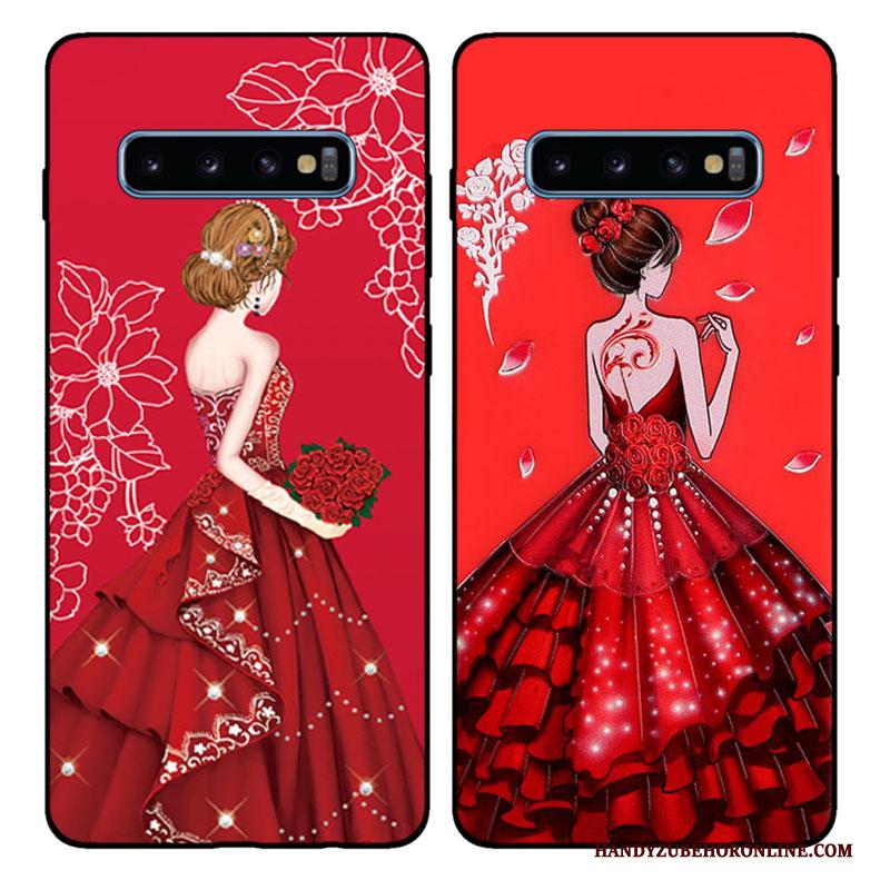 Samsung Galaxy S10+ Zacht Hoesje Telefoon Siliconen All Inclusive Mode Rood Ster