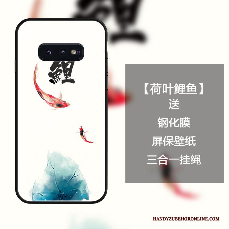 Samsung Galaxy S10e Hoesje Hoes Anti-fall Bescherming Scheppend Gehard Glas Karper Klassiek