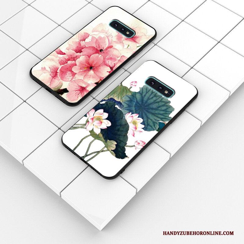 Samsung Galaxy S10e Hoesje Kunst Vers Vintage Bescherming Ster Bloemen Zacht