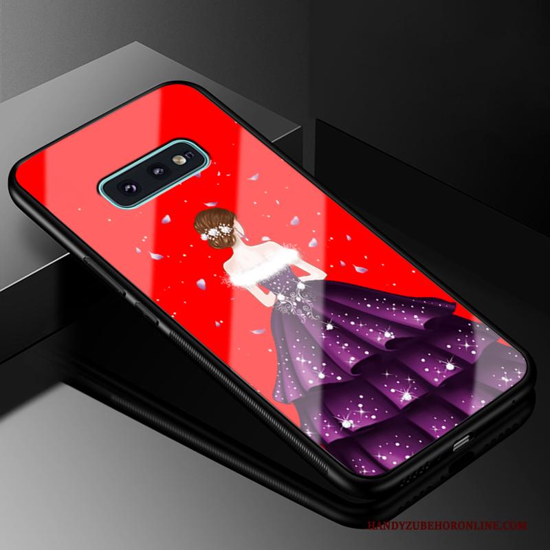 Samsung Galaxy S10e Hoesje Telefoon Hard Anti-fall Ster Mode Siliconen Rood