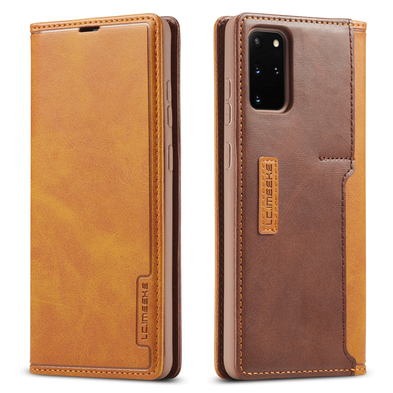 Samsung Galaxy S20+ Leren Etui All Inclusive Geel Pu Anti-fall Hoesje Bescherming